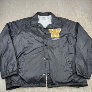 Vintage Chalk Line Jacket‎ Men Large Satin Bomber Varsity USA Made Sports Green